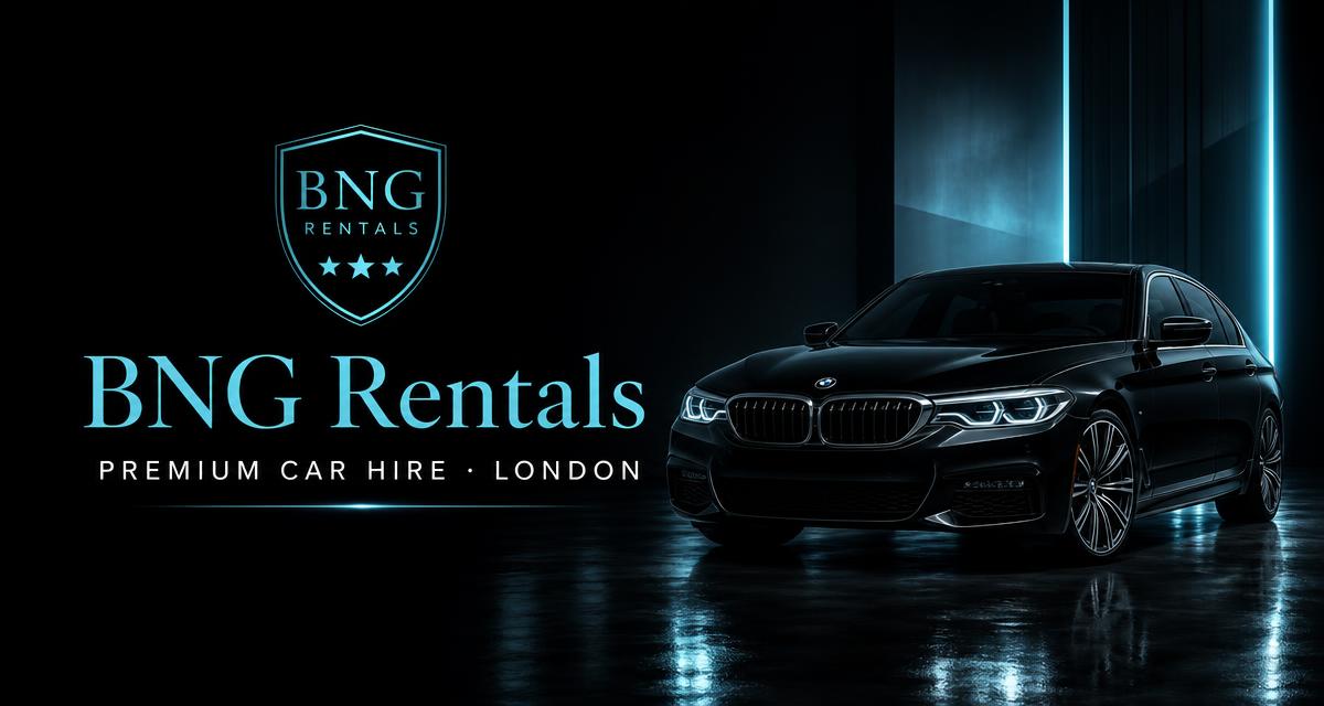 BNG Rentals premium car hire London artwork